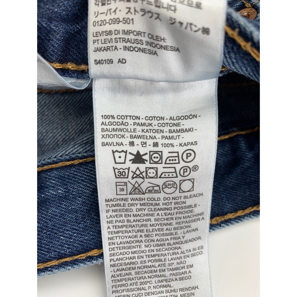 Levis 505 Jeans Mens 32x32 Blue Straight Leg Medium Wash Denim Pants - Picture 5 of 10